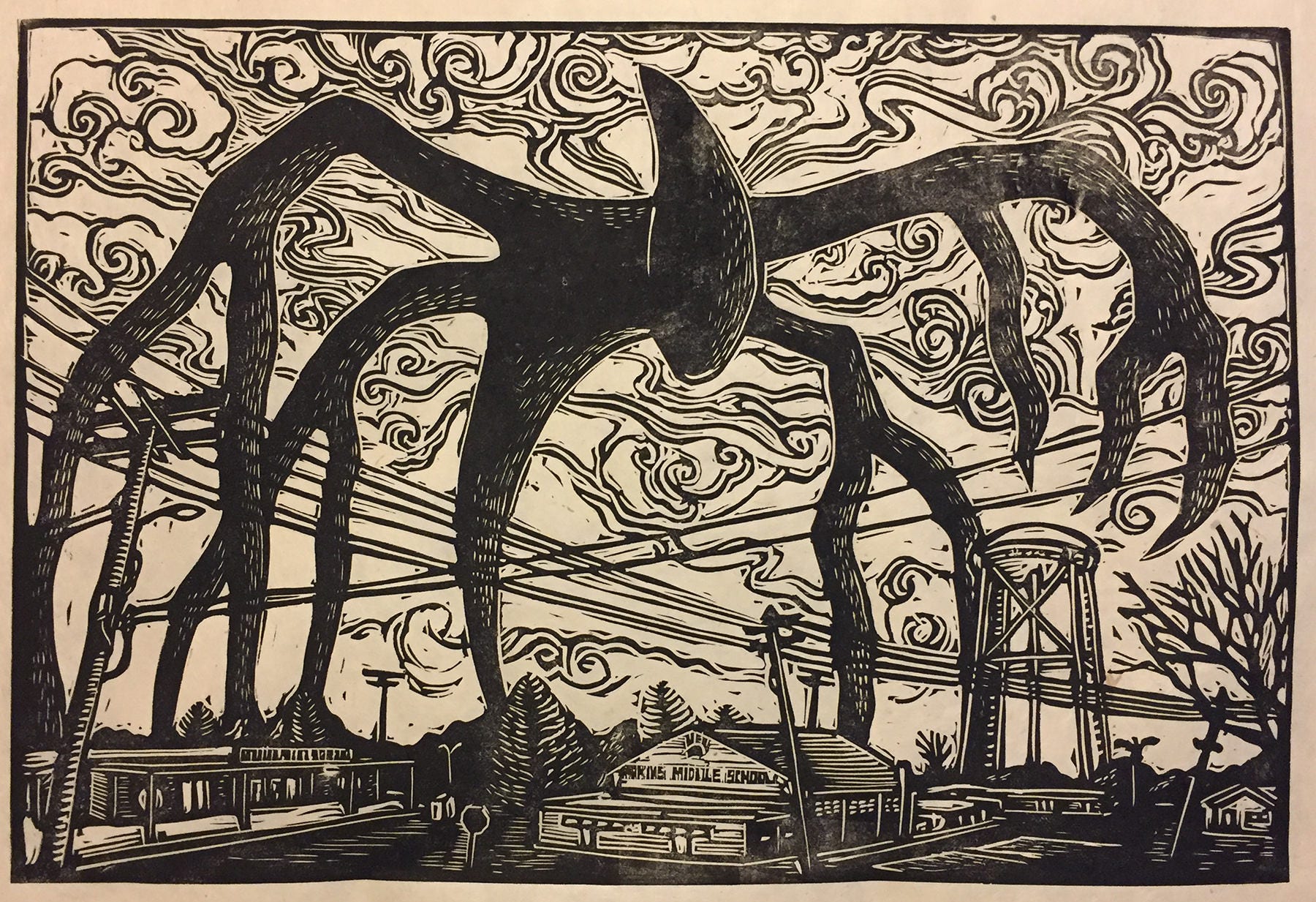 Mind Flayer Block Print by Etsy Artist Mind flayer, Stranger things