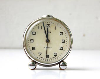 Vintage Mechanical Alarm Clock - Slava - Made in USSR