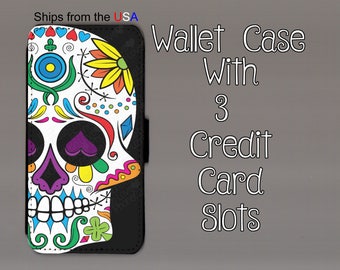 iphone 5 wallet case , iphone 5s wallet case , iphone 5 case , iphone 5s case , Sugar skull iphone 5 case , Sugar skull iphone 5s case