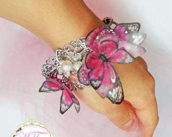 Bracelet Pink butterflies
