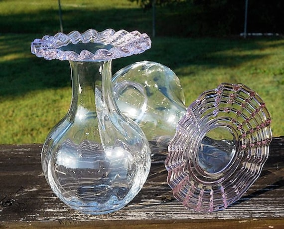 Victorian Stevens Williams Threaded Art Glass Vases Carder Design