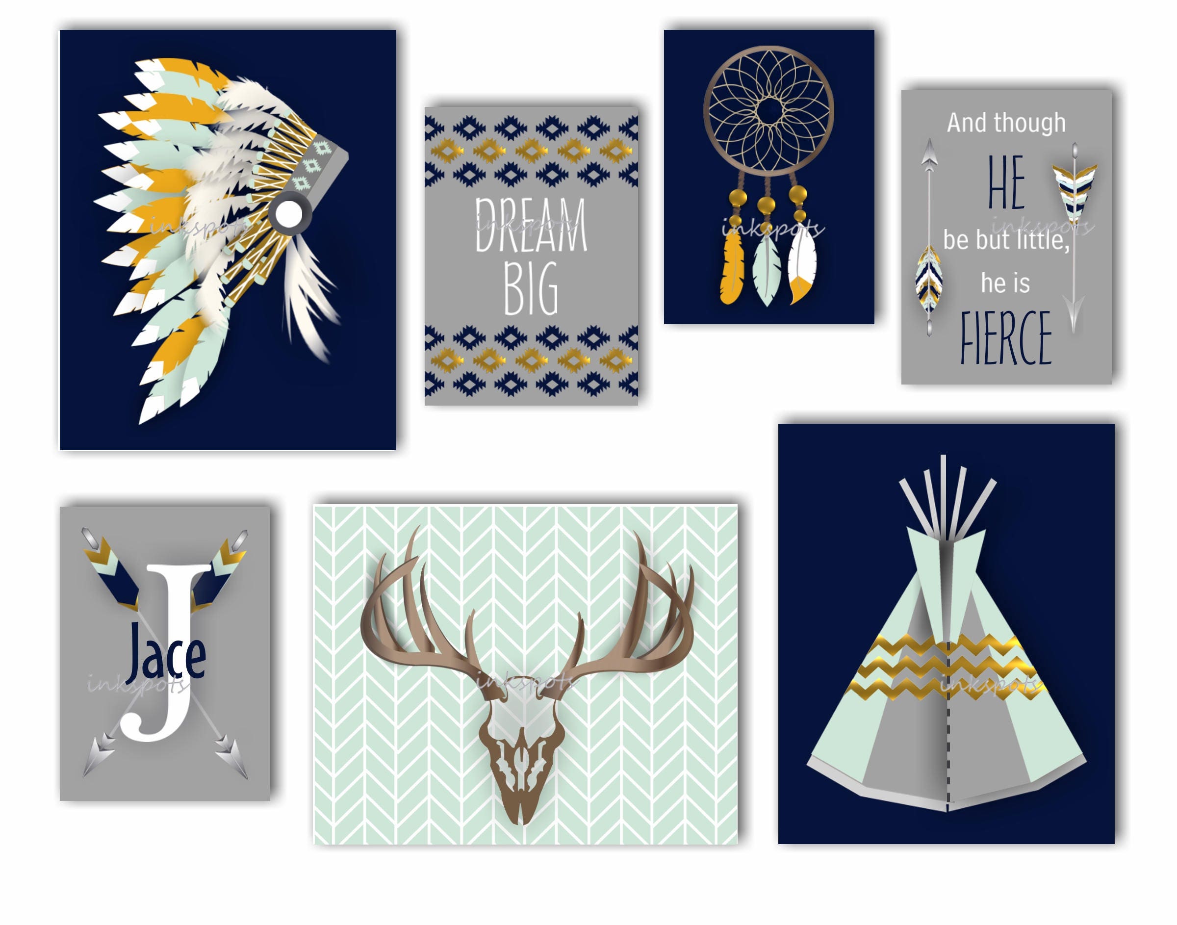 Tribal Nursery Art Tribal Bedding Decor Aztec Nursery Art Boho