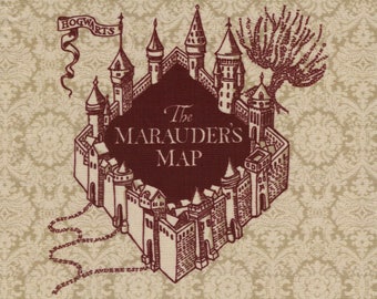 NEW The Marauder's Map: Harry Potter fabric print