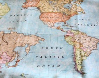 World Map Fabric