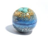 Mini Turquoise Orgone Sphere - Meditation Ball - Energy Healing Spiritual Gift - Feng Shui Decor