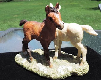 Rare Vintage Horses Grazing by United Design Classic Critters