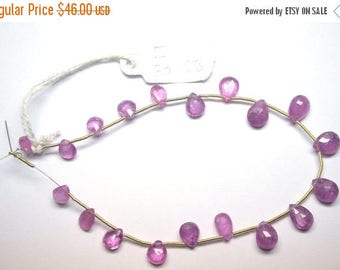 40%DIS Beautiful 30 Cts 6-9mm Natural Pink Sapphire Faceted Pear Briolette Beads Strand-19 Beads(I-30)
