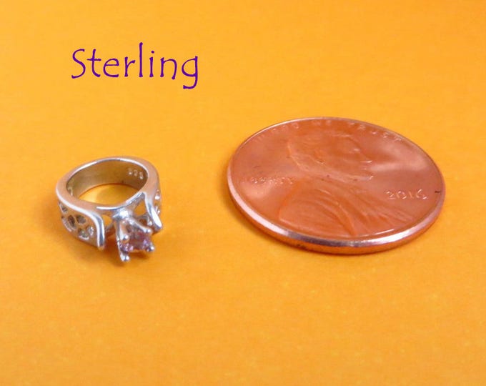 Sterling Ring Charm - Vintage Silver Engagement Ring Charm, Pendant, Starter Charm, Gift Idea