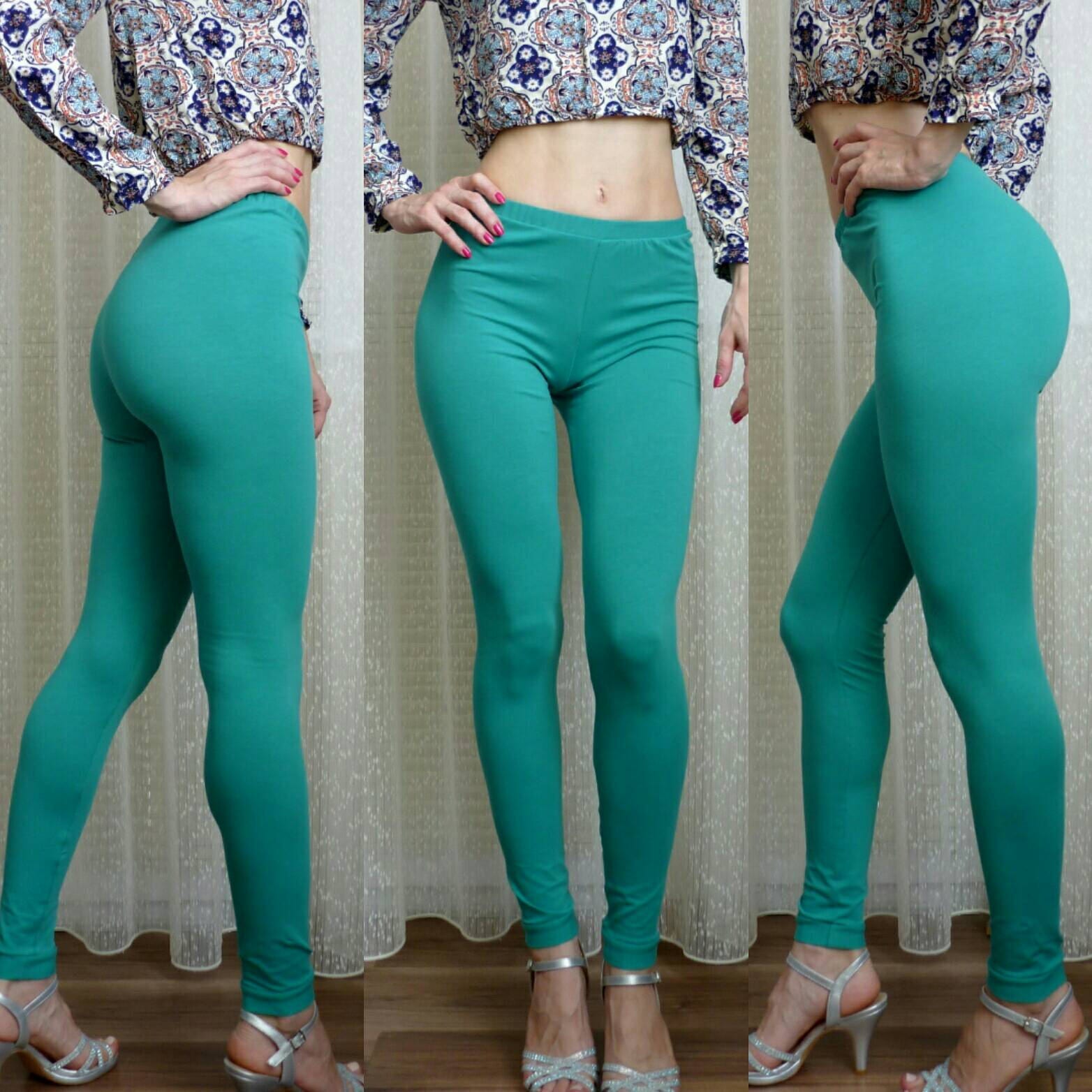 green yoga leggings