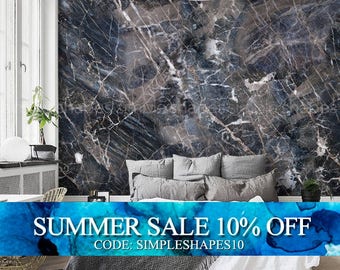 Marble Navy, Marble Extra Large Wall Art, Peel and Stick Wall Poster