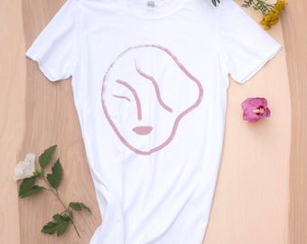 Mauve matisse face silkscreen t shirt