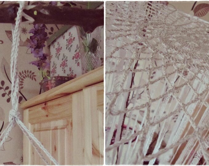 Nursery Canopy - Boho Baby Bedding - Lace Canopy with Dreamcatcher - Bohemian Bed Crown - Boho Nursery Decor - Gypsy Decor - Baby Gift