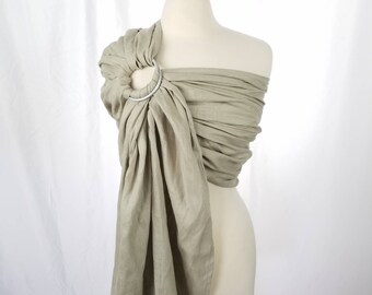 ON SALE 100% Pure Linen Ring Sling Newborn, Infant, Baby, and Toddler Carrier - Gathered Shoulder