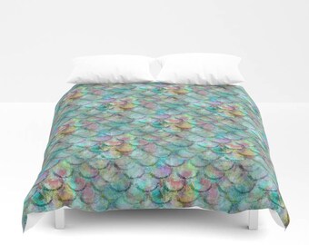 Mermaid Duvet Cover, Comforter Cover, Twin Queen King, Mermaid Bedding