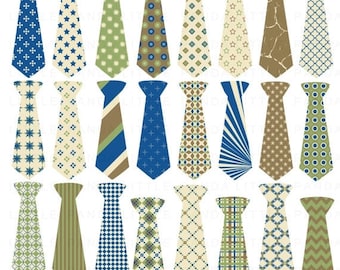 70% OFF SALE Father's Day Necktie Digital Clip Art - Personal and Commercial Use - Instant Download - C280