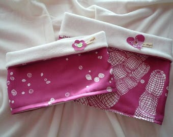 SALE - Set of 2 reversible fabric/fleece MOM & daughter collars