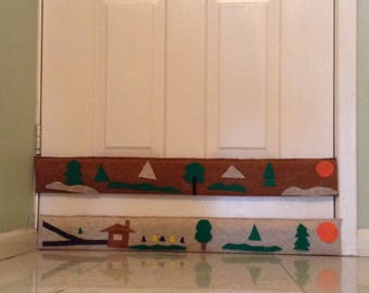 Door Draft stopper attached to the door by magnets; Magnetic or Velcro stand still door draft blocker 36" x 4" or custom made; Ready to use
