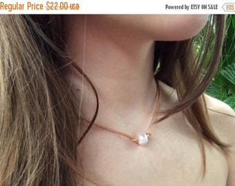 Clearance Sale Pearl Leather Necklace,Leather Pearl Necklace, Freshwater Pearl Necklace,Purity Necklace, 11-12mm Pearl, Gift, Girl Gift, Flo