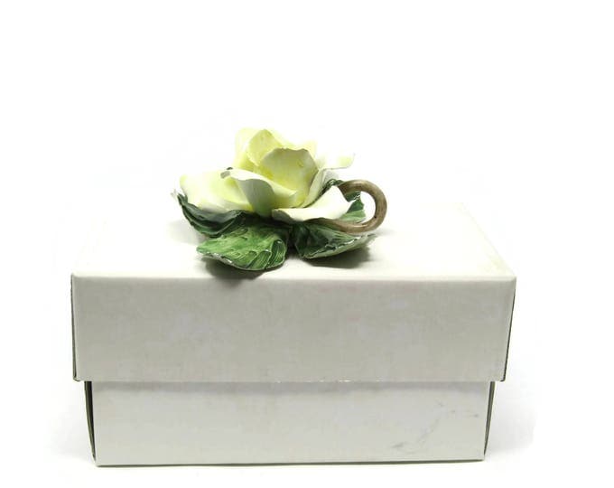 Vintage Yellow Rose Figurine / Ceramiche Artistiche Porcelain / Mother's Day Gift Idea / Gift Idea for her / Made in Italy