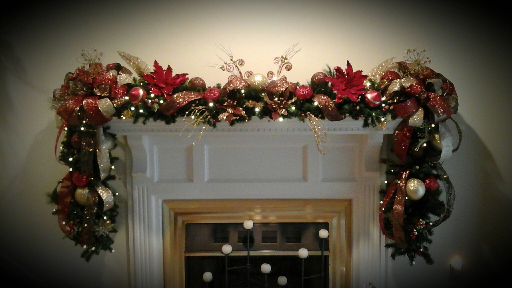 christmas fireplace mantel lighted garland xl deluxe luxury christmas fireplace mantel lighted garland xl deluxe luxury