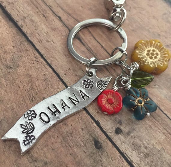 Ohana Keychain Ohana Key Chain Family Keychain Hawaiian