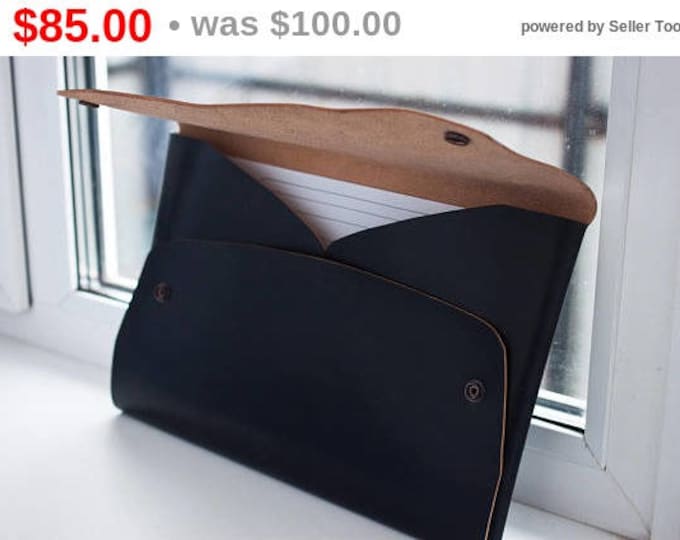 Hand Dyed Hermann Oak Leather Document Case/Leather Portfolio/Leather Ipad Case/Document Case/Document Bag/Leather Portfolio