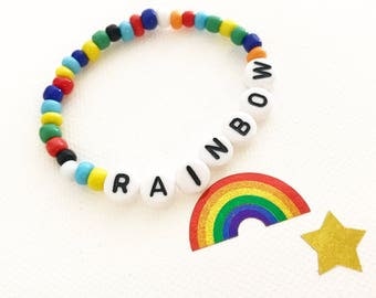 Rainbow Baby, Rainbow Bracelet, Name Bracelet, Rainbow Baby Gift, Newborn Bracelet, Toddler Bracelet, Infant Bracelet, Baby Name Bracelet