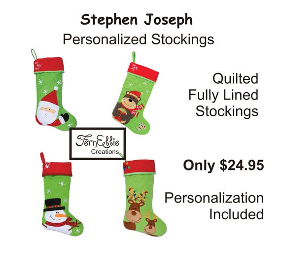 FREE PERSONALIZATION, Christmas Stockings, Personalized Stockings, Monogrammed Stockings, Stephen Joseph Christmas Stockings