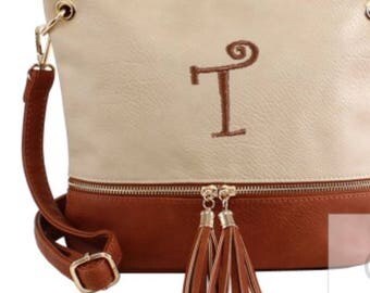 Two Tone Cross Body, Crossbody, Two Tone Purse, Apricot Crossbody