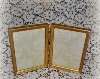 Vintage Gold Double Picture Frame, 5 x 7 in. Double Picture Frame