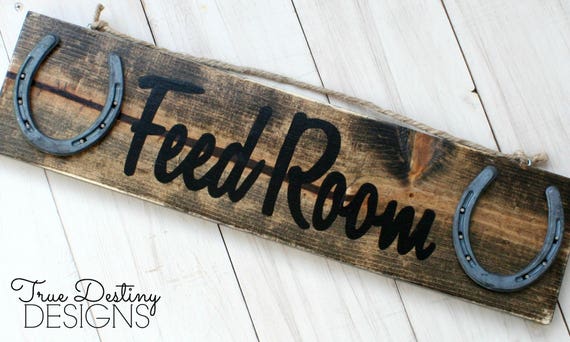 Feed Room Barn Sign Stable Font B Rustic Horseshoe Feed Room Barn Sign Stable Font B Rustic Horseshoe