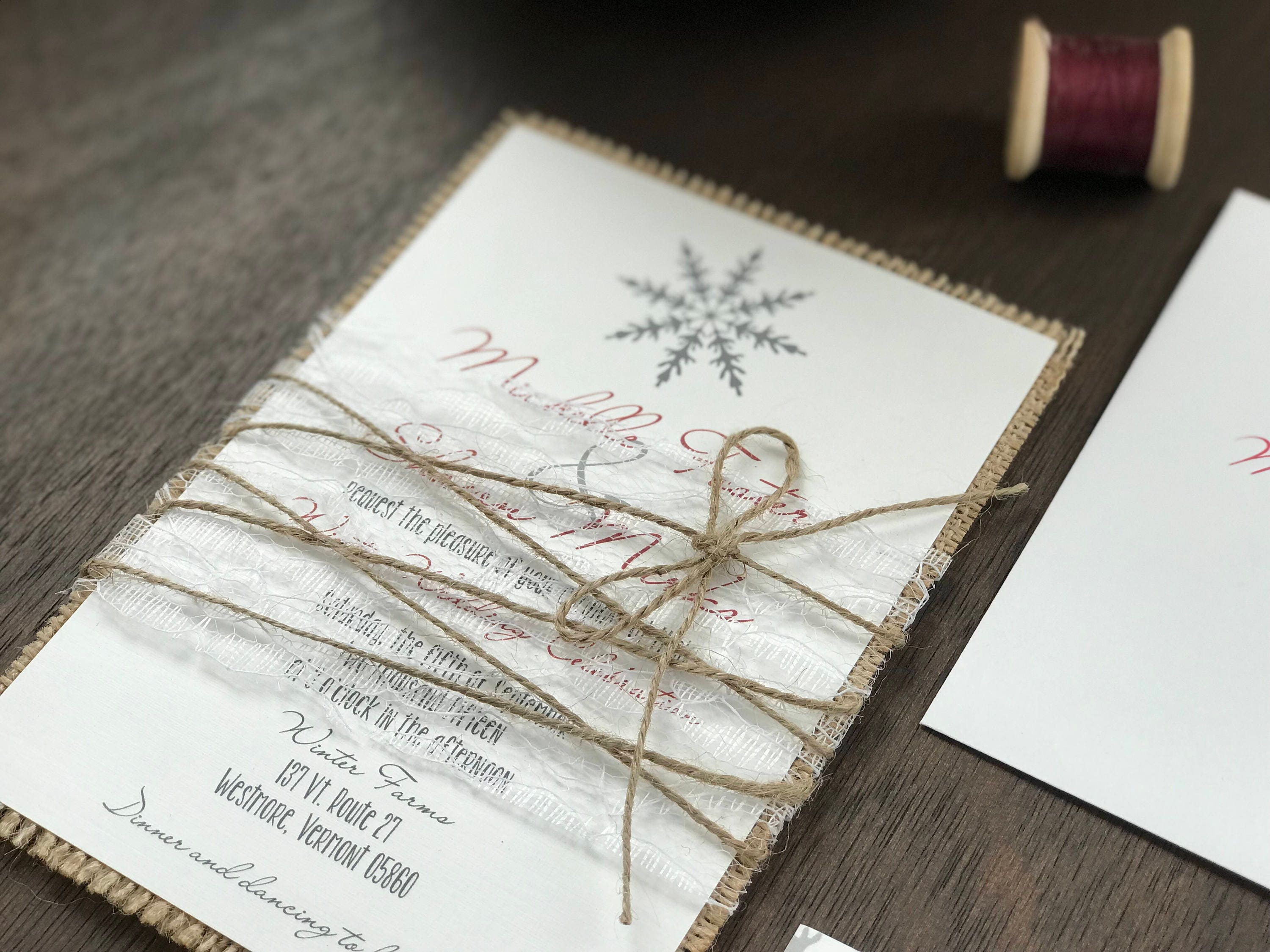 Winter Wedding Invitation Set Snowflake Wedding Invitation