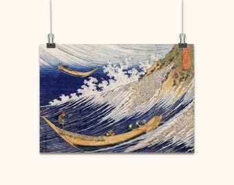 JAPANESE ART Japanese Wall Art Japanese Prints Japanese Wall Art Vintage Old Style Japanese Waves Home Decor Japanese Antique Wall Hangings