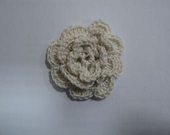 SET of 10 flowers ECRUES to CROCHET for EMBELISSEMENT ref: z37
