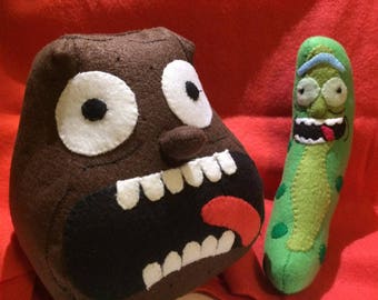 Rick and Morty Inspired Pickle Rick and Potato Morty Plushes