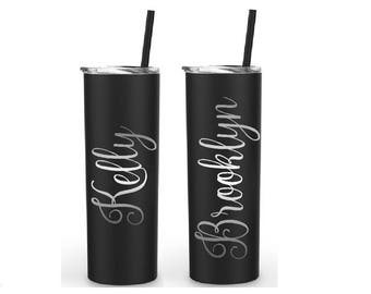 Customized 20oz Stainless Steel Tumbler With Lid – Engraved With Your Text
