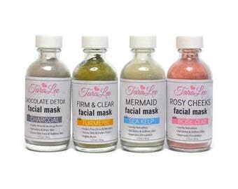Face Mask Samples - Try them all! Rose Clay, Charcoal, Matcha, Turmeric Facial Mask