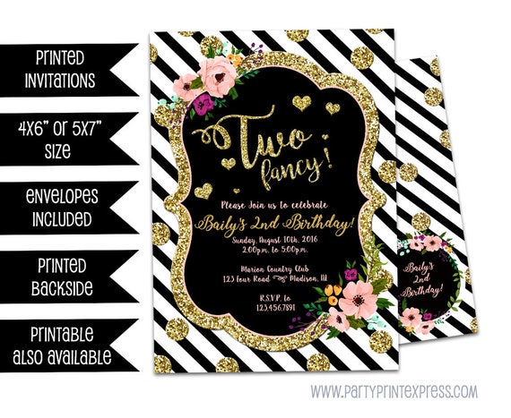 Two Fancy Birthday Invitations Two Fancy Invitation Girl