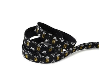 Flat black pineapple elastic 15 mm