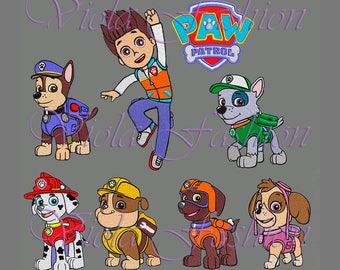 6 set embroidery designs 4x4" Paw Patrol pes hus jef