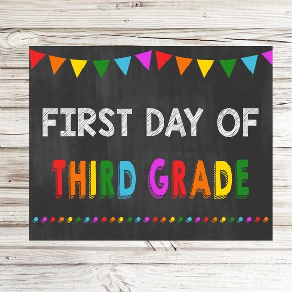 First Day of 3rd Grade Printable Sign Instant Download