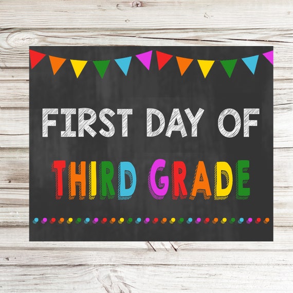 First Day Of 3rd Grade Printable Sign Instant Download