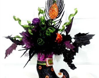 halloween arrangement witch boot decor halloween decorations inside witch boot centerpiece - Halloween Decorations Witch halloween arrangement witch boot decor halloween decorations inside witch boot centerpiece - Halloween Decorations Witch