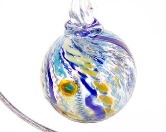 405031 Medium Hand Blown Hanging Art Glass Ball Decorative Ornament