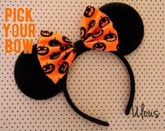 Halloween Mickey Ears, Halloween Ears, Pumpkin Mickey Ears, Halloween Disney Ears, Halloween Minnie Ears, Disney Ears, Disneyland Ears, Ears