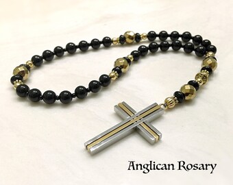 Anglican Rosary. Christian Rosary. Mens Rosary. Black Rosary. Rosary Gift. Protestant Prayer Beads. Episcopal Rosary. Christian Gifts. #AR4