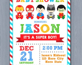 Superhero Baby Shower Invitation, Super Hero Baby Shower invitation, Super baby shower invitation, superhero invitation baby shower