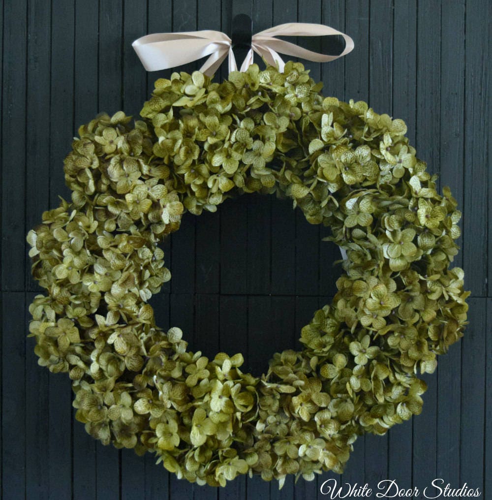 Green Hydrangea Wreath Wreaths for Front Door Everyday