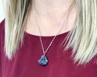 Grey Druzy Necklace, Gray Druzy Necklace, Faux Druzy Necklace, Grey Druzy Pendant, Boho Druzy Necklace, Drussy Necklace, Geode Necklace