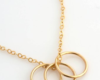 Eternity Mother's Necklace,Gold Circle Necklace,Karma Necklace,Gift for Her,Mom Necklace,14k Gold Fill,Sterling Silver,LEILAJewelryShop,N213